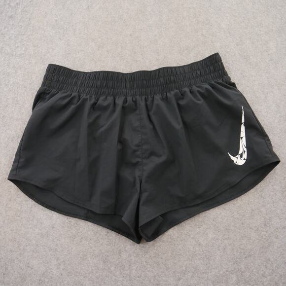 Nike Shorts Womens Extra Large Black Dri Fit Lined Running Run Active Gym - Picture 1 of 13